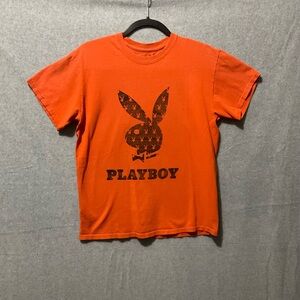 PLAYBOY Orange Bunny Logo Short Sleeve Tee